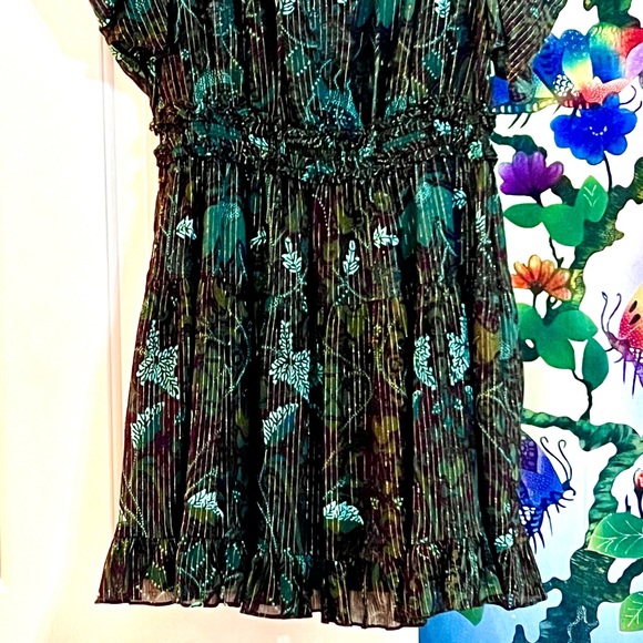 ๐บ๐HP๐๐บ NWT Ulla Johnson Ada Chiffon Mini Dress Rainforest - Picture 13 of 16